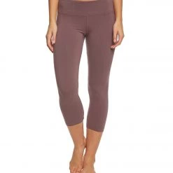 Hard Tail Flat Waisted Cotton Yoga Capris Nightshade