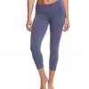 Hard Tail Flat Waisted Cotton Yoga Capris Dusk