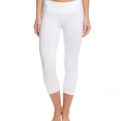 Hard Tail Flat Waisted Cotton Yoga Capris White CLOTHING