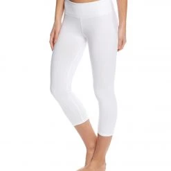 Hard Tail Flat Waisted Cotton Yoga Capris White CLOTHING