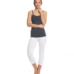 Hard Tail Flat Waisted Cotton Yoga Capris White CLOTHING 11 Hard Tail Flat Waisted Cotton Yoga Capris White CLOTHING