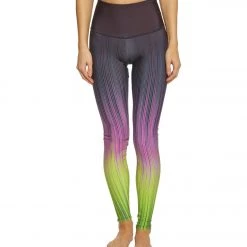 Onzie High Waisted Graphic Yoga Leggings Pinstripes