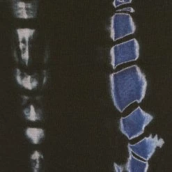 Hard Tail Flat Waist Cotton Ankle Yoga Leggings Black/Bright Blue Lizard CLOTHING