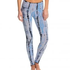 Hard Tail Flat Waist Cotton Ankle Yoga Leggings Light Blue Lizard