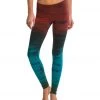 CLOTHING Hard Tail Flat Waist Cotton Ankle Yoga Leggings Burgundy/Teal Rainbow Horizon 1 CLOTHING Hard Tail Flat Waist Cotton Ankle Yoga Leggings Burgundy/Teal Rainbow Horizon