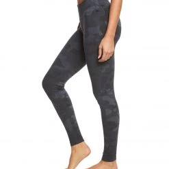 CLOTHING Hard Tail Flat Waist Cotton Ankle Yoga Leggings Camo Print Dark Knight Knight