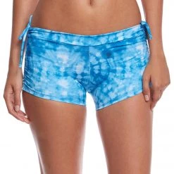 Onzie Side String Yoga Shorts Tie Dye Blue