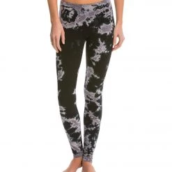 CLOTHING Hard Tail Flat Waist Cotton Ankle Yoga Leggings Black/Gray Iceberg