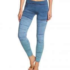 Hard Tail Flat Waist Cotton Ankle Yoga Leggings Blue Rainbow Horizon CLOTHING