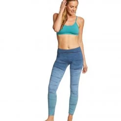 Hard Tail Flat Waist Cotton Ankle Yoga Leggings Blue Rainbow Horizon CLOTHING