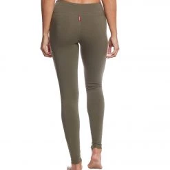 Hard Tail Flat Waist Cotton Ankle Yoga Leggings Olive CLOTHING