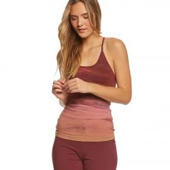 Hard Tail Freestyle Yoga Bra Tank Top Red/Pink Rainbow Horizon CLOTHING