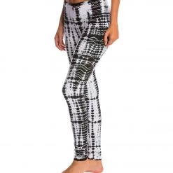 CLOTHING Hard Tail Flat Waist Cotton Ankle Yoga Leggings Black/White Lizard