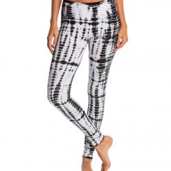 CLOTHING Hard Tail Flat Waist Cotton Ankle Yoga Leggings Black/White Lizard