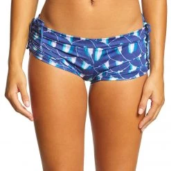 Onzie Side String Yoga Shorts Blue Geode