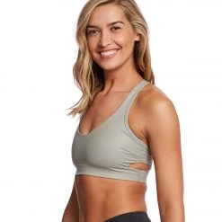 Onzie Wrap Yoga Sports Bra Stone Fishnet CLOTHING
