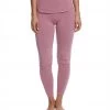 Hard Tail Flat Waist Cotton Ankle Yoga Leggings Dusty Rose CLOTHING