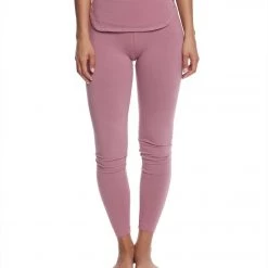 Hard Tail Flat Waist Cotton Ankle Yoga Leggings Dusty Rose CLOTHING