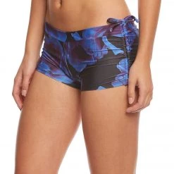 Onzie Side String Yoga Shorts Midnight Anemone CLOTHING