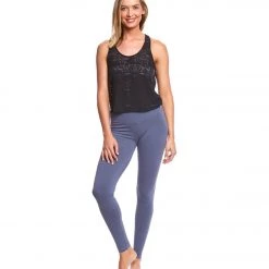 Hard Tail Flat Waist Cotton Ankle Yoga Leggings Dusk CLOTHING