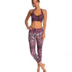 Onzie Wrap Yoga Sports Bra Purple Cheetah CLOTHING