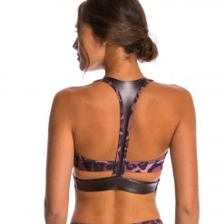 Onzie Wrap Yoga Sports Bra Purple Cheetah CLOTHING