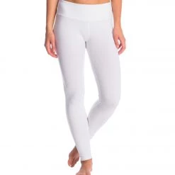 Hard Tail Flat Waist Cotton Ankle Yoga Leggings White CLOTHING