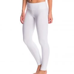 Hard Tail Flat Waist Cotton Ankle Yoga Leggings White CLOTHING
