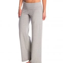 Hard Tail Contour Rolldown Wide Leg Yoga Pants Heather Gray