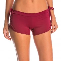Onzie Side String Yoga Shorts Burgundy