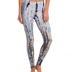 Hard Tail High Waisted Cotton Ankle Yoga Leggings Blue Lizard Ombre