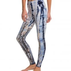 Hard Tail High Waisted Cotton Ankle Yoga Leggings Blue Lizard Ombre
