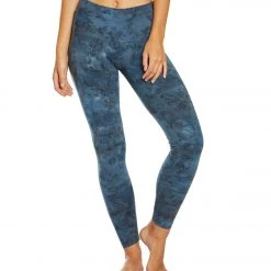 CLOTHING Hard Tail High Waisted Cotton Ankle Yoga Leggings Grey Blue Reverse Lava Wash