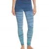 Hard Tail High Waisted Cotton Ankle Yoga Leggings Blue/Green Rainbow Horizon
