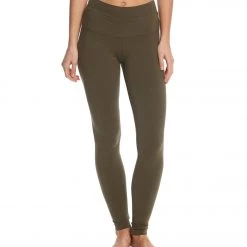 Hard Tail High Waisted Cotton Ankle Yoga Leggings Olive