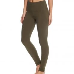 Hard Tail High Waisted Cotton Ankle Yoga Leggings Olive