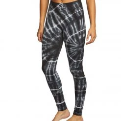 Hard Tail High Waisted Cotton Ankle Yoga Leggings Black/White Sun Ray