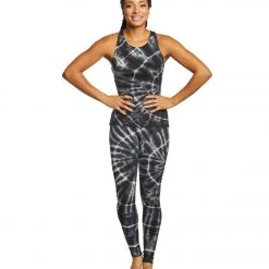 Hard Tail High Waisted Cotton Ankle Yoga Leggings Black/White Sun Ray