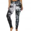 CLOTHING Hard Tail High Waisted Cotton Ankle Yoga Leggings Black/White Moon Wash