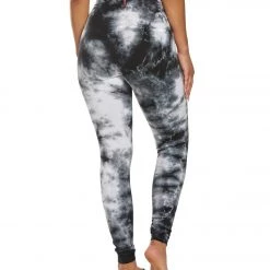 CLOTHING Hard Tail High Waisted Cotton Ankle Yoga Leggings Black/White Moon Wash