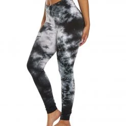 CLOTHING Hard Tail High Waisted Cotton Ankle Yoga Leggings Black/White Moon Wash