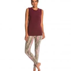 CLOTHING Hard Tail High Waisted Cotton Ankle Yoga Leggings Olive/Berry Lizard