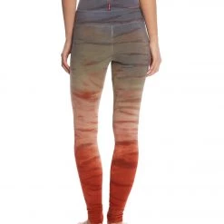 Hard Tail High Waisted Cotton Ankle Yoga Leggings Gray/Clay Rainbow Horizon