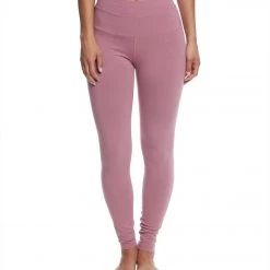 Hard Tail High Waisted Cotton Ankle Yoga Leggings Dusty Rose