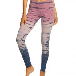 Hard Tail High Waisted Cotton Ankle Yoga Leggings Rose/Mauve Rainbow Horizon CLOTHING