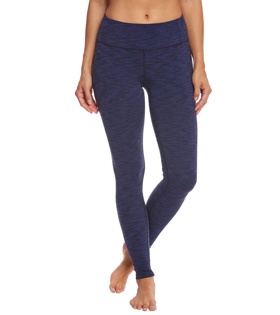 Manduka Essential Long Yoga Leggings Blue Melange CLOTHING 3 Manduka Essential Long Yoga Leggings Blue Melange CLOTHING