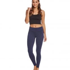 Manduka Essential Long Yoga Leggings Blue Melange CLOTHING 12 Manduka Essential Long Yoga Leggings Blue Melange CLOTHING