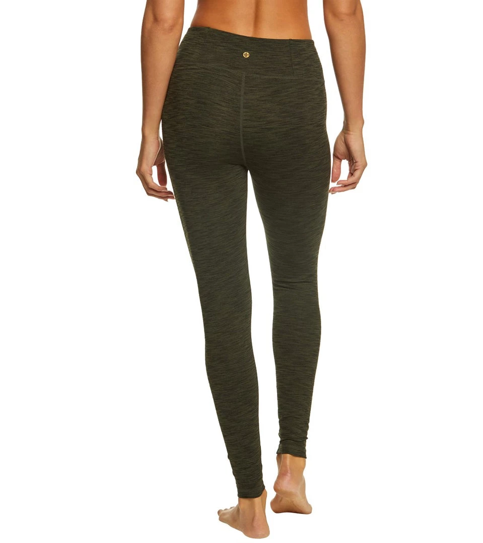 Manduka Essential Long Yoga Leggings Olivine Heather CLOTHING 5 Manduka Essential Long Yoga Leggings Olivine Heather CLOTHING