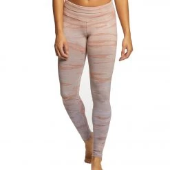 CLOTHING Hard Tail High Waisted Cotton Ankle Yoga Leggings White/Blue Rainbow Horizon