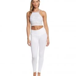 Hard Tail High Waisted Cotton Ankle Yoga Leggings White CLOTHING